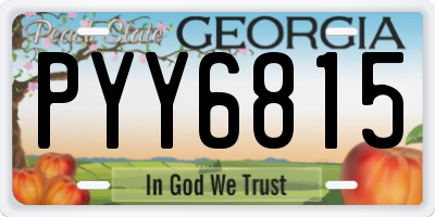 GA license plate PYY6815