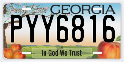 GA license plate PYY6816