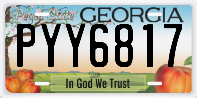 GA license plate PYY6817
