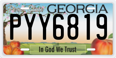 GA license plate PYY6819