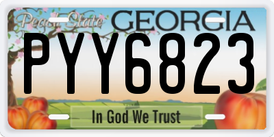 GA license plate PYY6823
