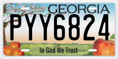 GA license plate PYY6824