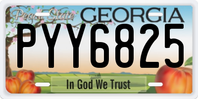 GA license plate PYY6825