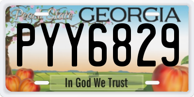 GA license plate PYY6829