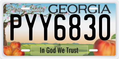 GA license plate PYY6830