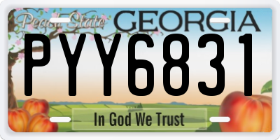 GA license plate PYY6831