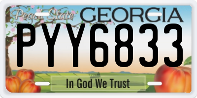 GA license plate PYY6833