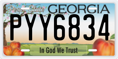 GA license plate PYY6834