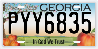 GA license plate PYY6835