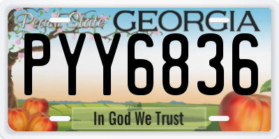 GA license plate PYY6836