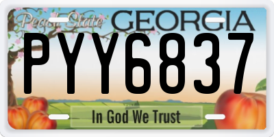GA license plate PYY6837