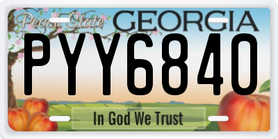 GA license plate PYY6840