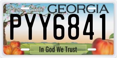 GA license plate PYY6841