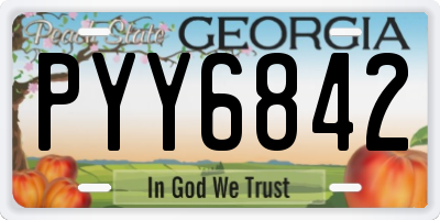 GA license plate PYY6842
