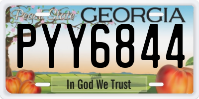 GA license plate PYY6844