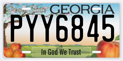 GA license plate PYY6845