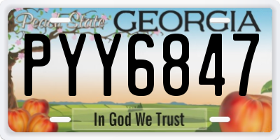 GA license plate PYY6847