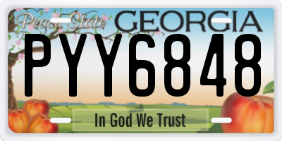 GA license plate PYY6848