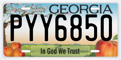 GA license plate PYY6850