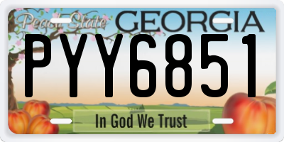 GA license plate PYY6851