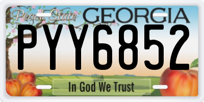 GA license plate PYY6852