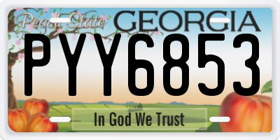GA license plate PYY6853