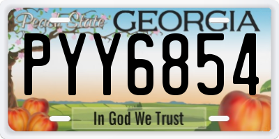 GA license plate PYY6854