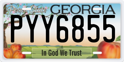 GA license plate PYY6855