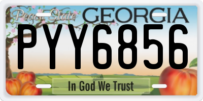 GA license plate PYY6856