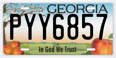 GA license plate PYY6857