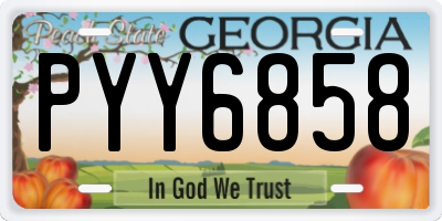 GA license plate PYY6858