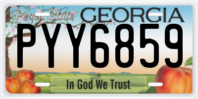 GA license plate PYY6859