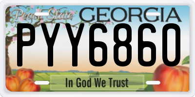 GA license plate PYY6860