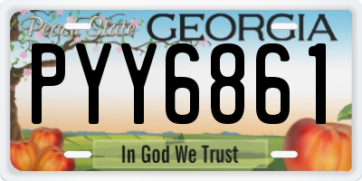 GA license plate PYY6861
