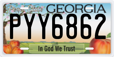 GA license plate PYY6862