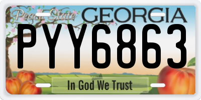 GA license plate PYY6863