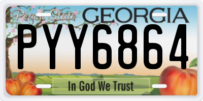 GA license plate PYY6864