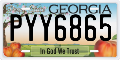 GA license plate PYY6865