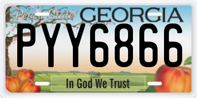 GA license plate PYY6866