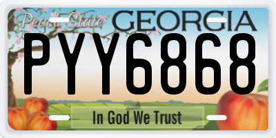 GA license plate PYY6868