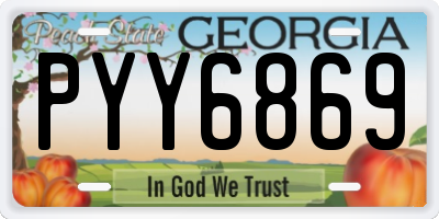 GA license plate PYY6869