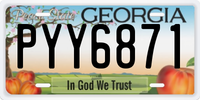 GA license plate PYY6871