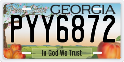 GA license plate PYY6872