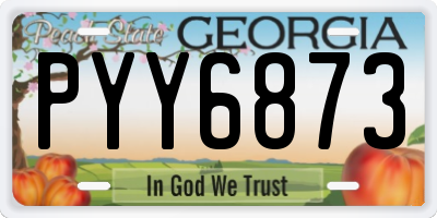 GA license plate PYY6873