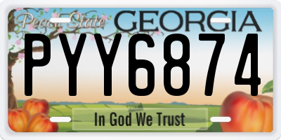 GA license plate PYY6874