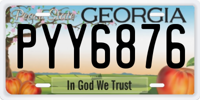 GA license plate PYY6876