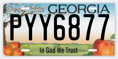 GA license plate PYY6877