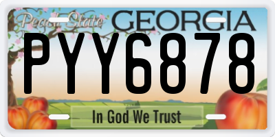 GA license plate PYY6878