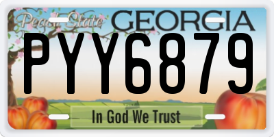 GA license plate PYY6879