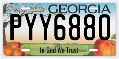 GA license plate PYY6880